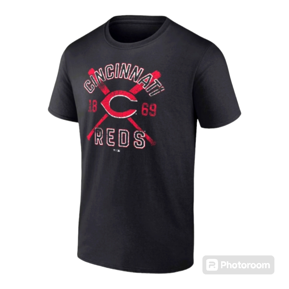 Cincinnati Reds Tshirt Men’s 4XL Black Short Sleeve Tee Fanatics MLB Baseball